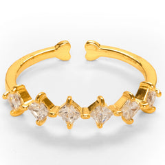 Fancy Hazel  Diamond Gold Plated Adjustable Rings