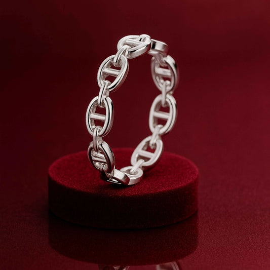 Link Chain Band Ring – 925 Sterling Silver