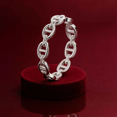 Link Chain Band Ring – 925 Sterling Silver