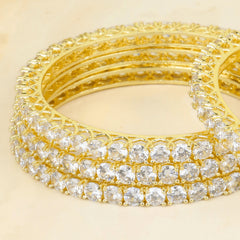 Gold Plated American Diamond Round Bangles