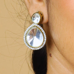 Party Wear Diamond Chain Necklace With Earrings - Rukhmani