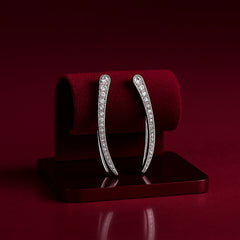 925 Sterling Silver Rhodium Plated Minimalist Ear Cuffs with Cubic Zirconia