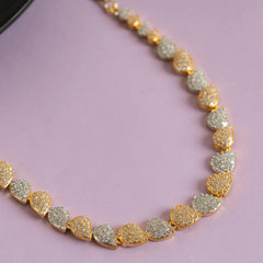 Set of drop shape diamond necklace and earring - Rukhmani