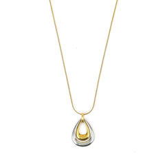 Duel Tone Chunky Anti Tarnished Chain Pendant - Rukhmani