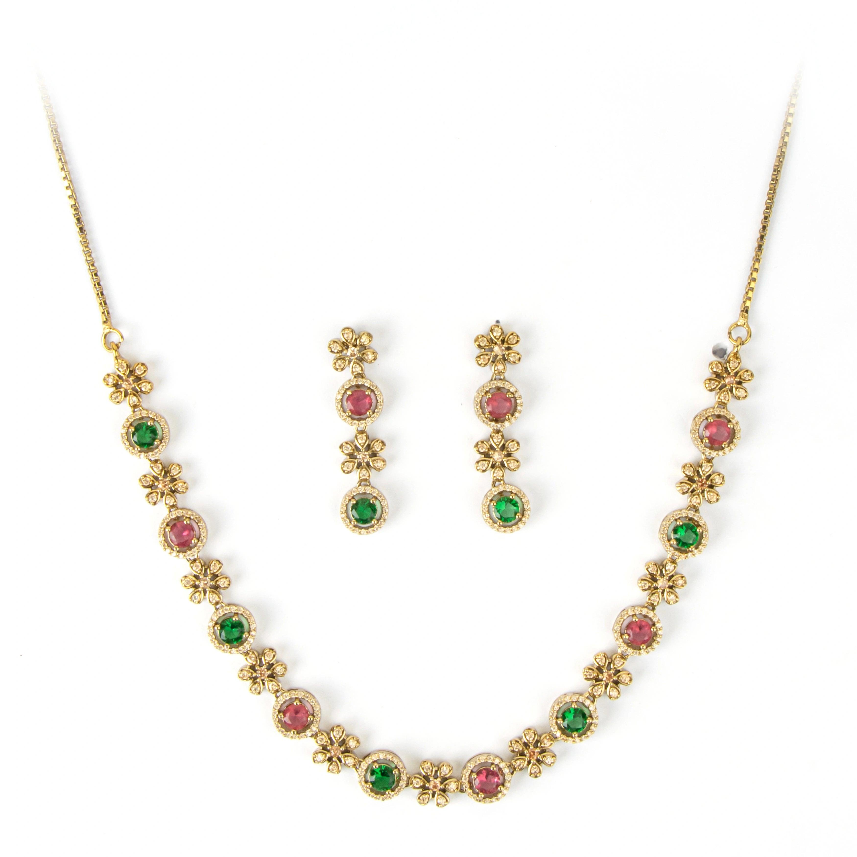 Duel Colored Diamond Necklace - Rukhmani