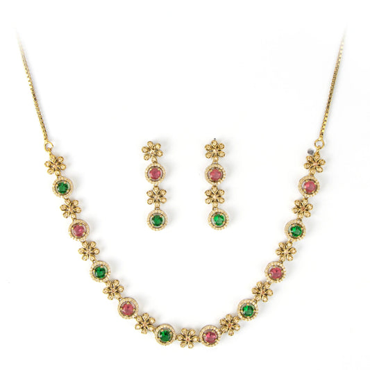 Duel Colored Diamond Necklace - Rukhmani