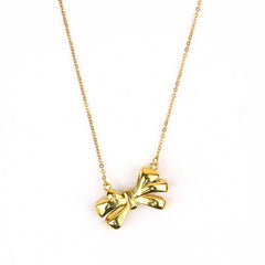 Bow Knoted Chain Pendant With American Diamonds - Rukhmani