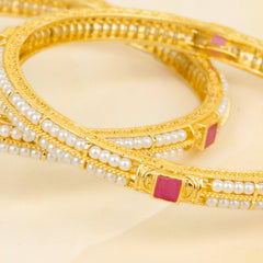 Gold Plated Maharashtrian Moti Fancy Design Bangles