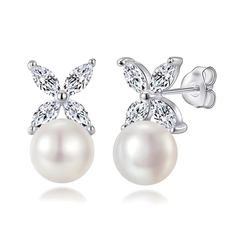 925 Sterling Silver Butterfly Pearl Elegance Set