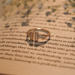 Latest T Shape Design Gold Plated Aron Diamond Rings