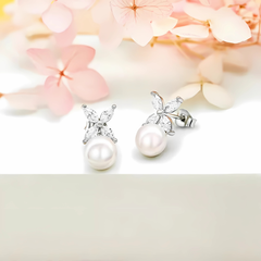 925 Sterling Silver Butterfly Pearl Elegance Set