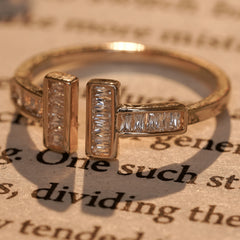 Latest T Shape Design Gold Plated Aron Diamond Rings