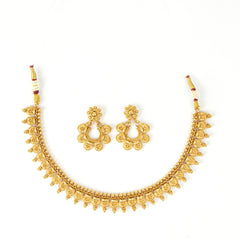 Traditional South Indian Temple Necklace with Earrings - Rukhmani