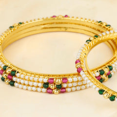 Designer Heera Moti Maharashtrian Gold Plated Bangles