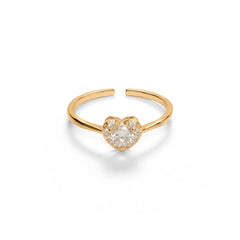 Latest Heart Shape Diamond Gold Plated Adjustable Rings