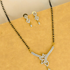 Office Wear Fancy Beautiful Diamond Drop Pendant Mangalsutra