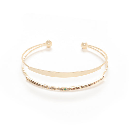 Adjustable gold plated multi color diamond Bracelet