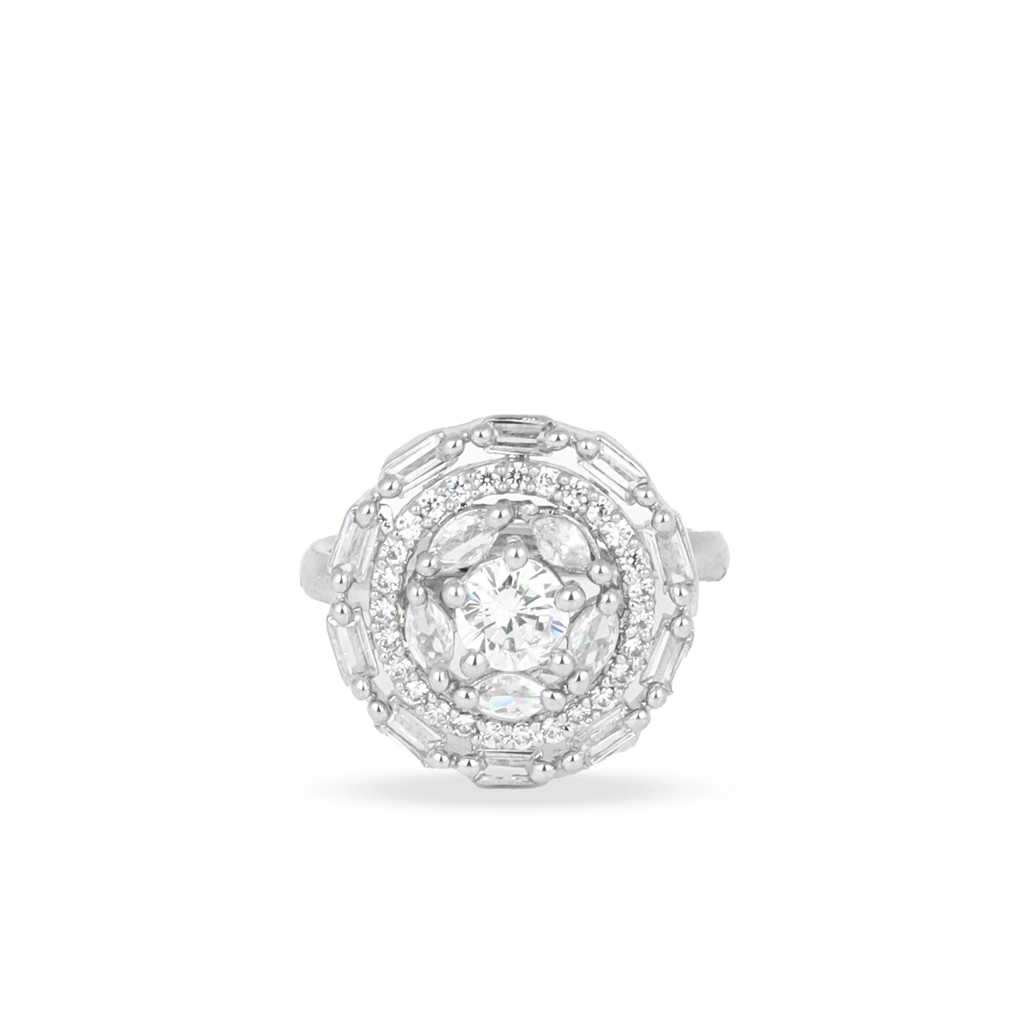 Valentine's Special Latest Design Silver Plated Diamond Fancy Ring - Rukhmani