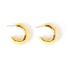 Fancy Design Gold Plated Modern Hoops Earrings - Rukhmani