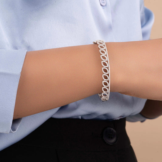 Unique design Silver plated Crystal diamond Bracelet - Rukhmani
