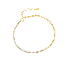 925 Sterling Silver Round Zircon Tennis Bracelet – Gold & Silver Plated