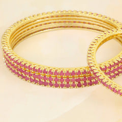 Gold Plated Lightweight Gulabi Beautiful Bangles