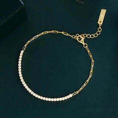 925 Sterling Silver Round Zircon Tennis Bracelet – Gold & Silver Plated