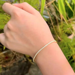925 Sterling Silver Round Zircon Tennis Bracelet – Gold & Silver Plated