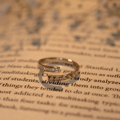 Adjustable Gold Plated Spiral Design Diamond Rings