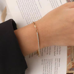 925 Sterling Silver Round Zircon Tennis Bracelet – Gold & Silver Plated