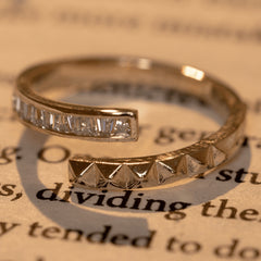 Adjustable Gold Plated Spiral Design Diamond Rings