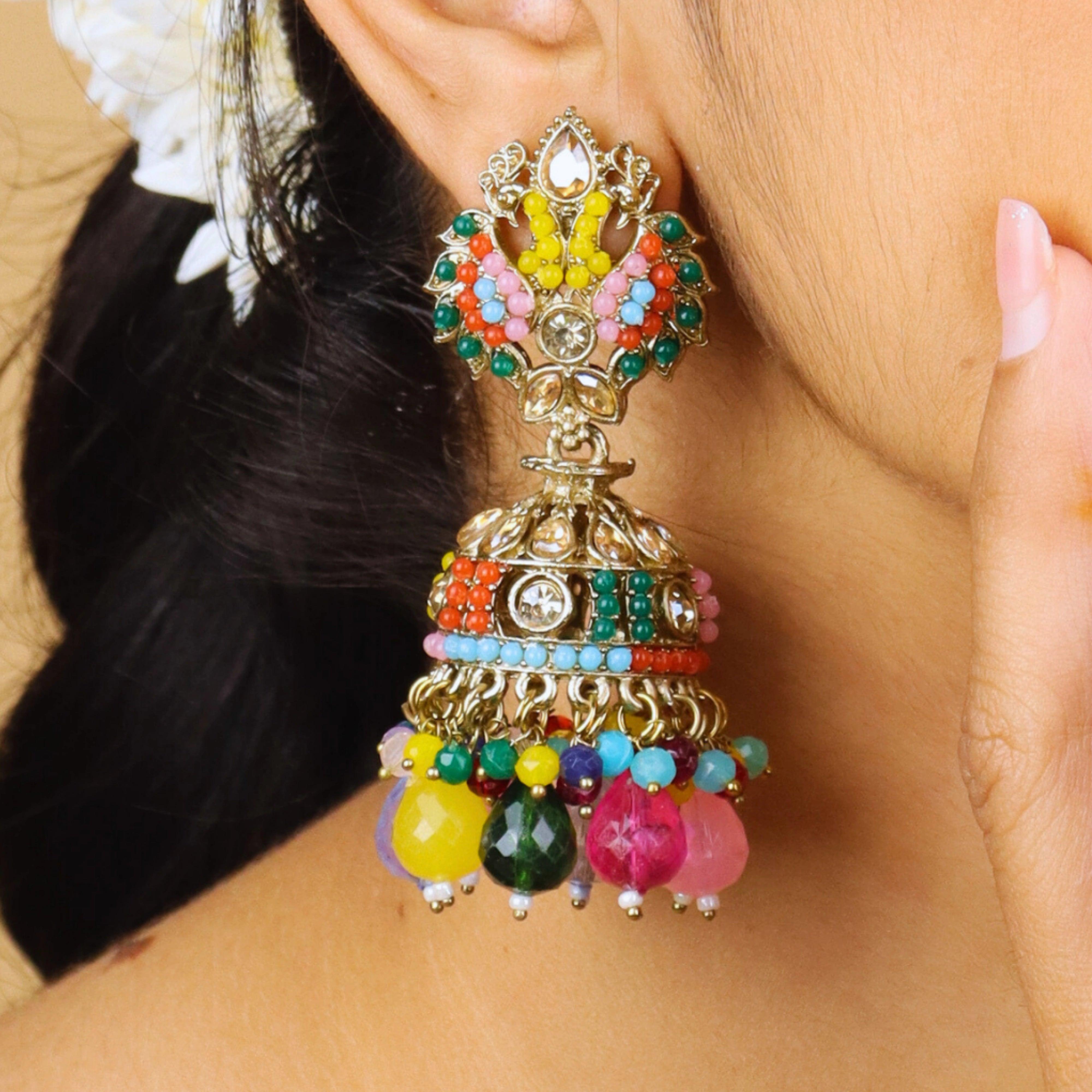 Phulwari Multicolor Jhumka - Rukhmani