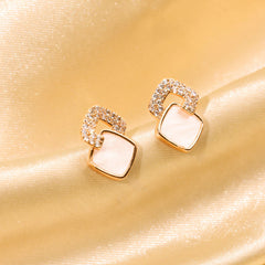 Rose Luxe Diamond Earrings With MOP - Rukhmani