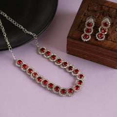 Red Diamond designer necklace set - Rukhmani