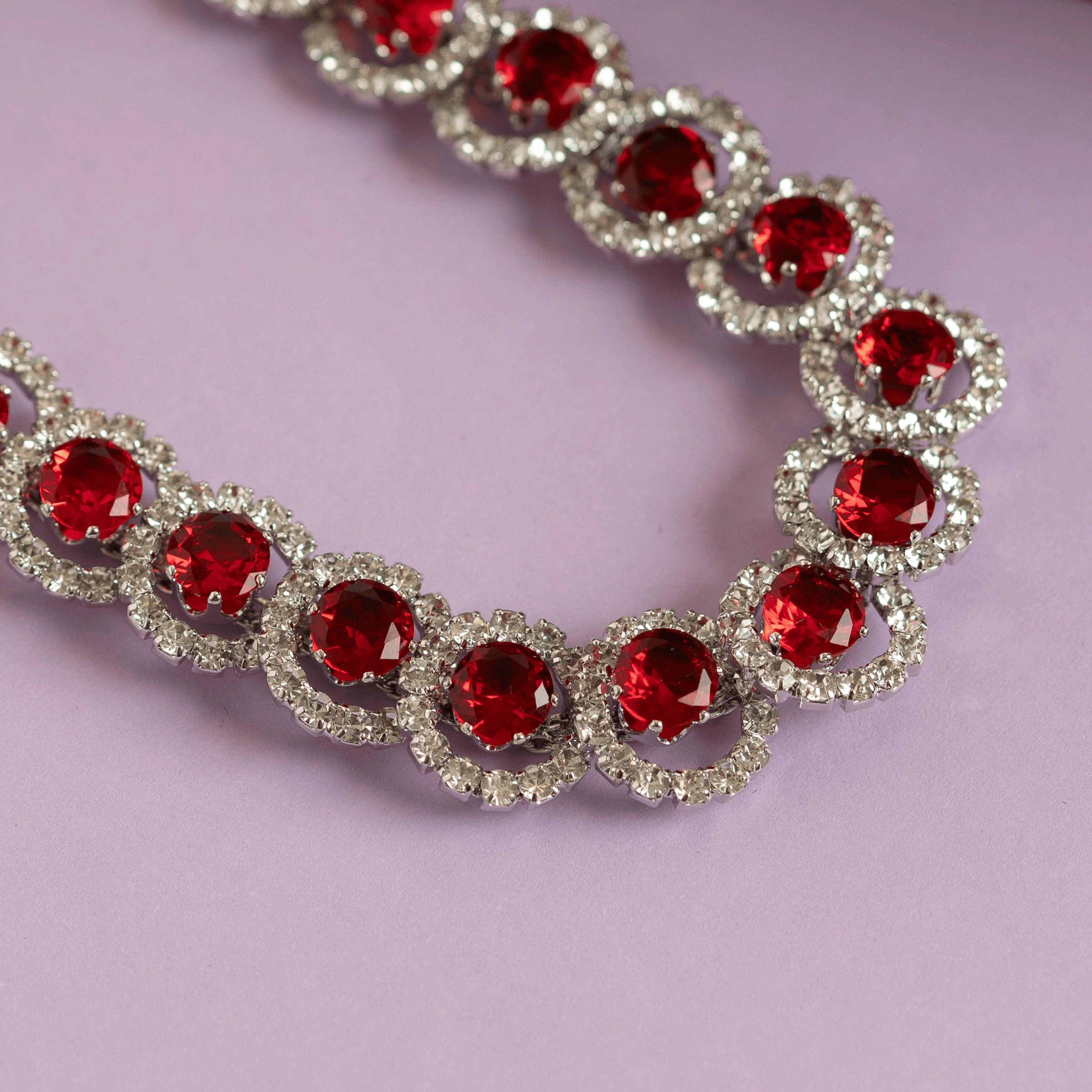 Red Diamond designer necklace set - Rukhmani