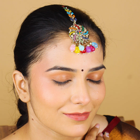 Rangamahal Mangtika With Multicolour Bids - Rukhmani