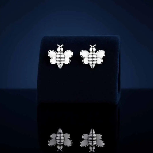 925 Sterling Silver Bee Shaped Stud Earrings for Women and Girls
