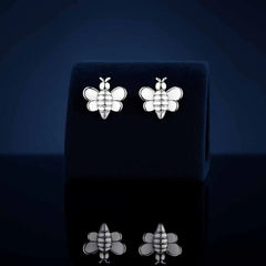 925 Sterling Silver Bee Shaped Stud Earrings for Women and Girls