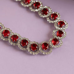 Red Diamond designer necklace set - Rukhmani