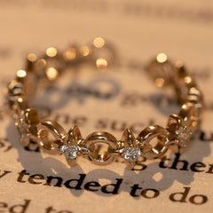 Fancy Aron Diamond Latest Design Gold Plated Rings