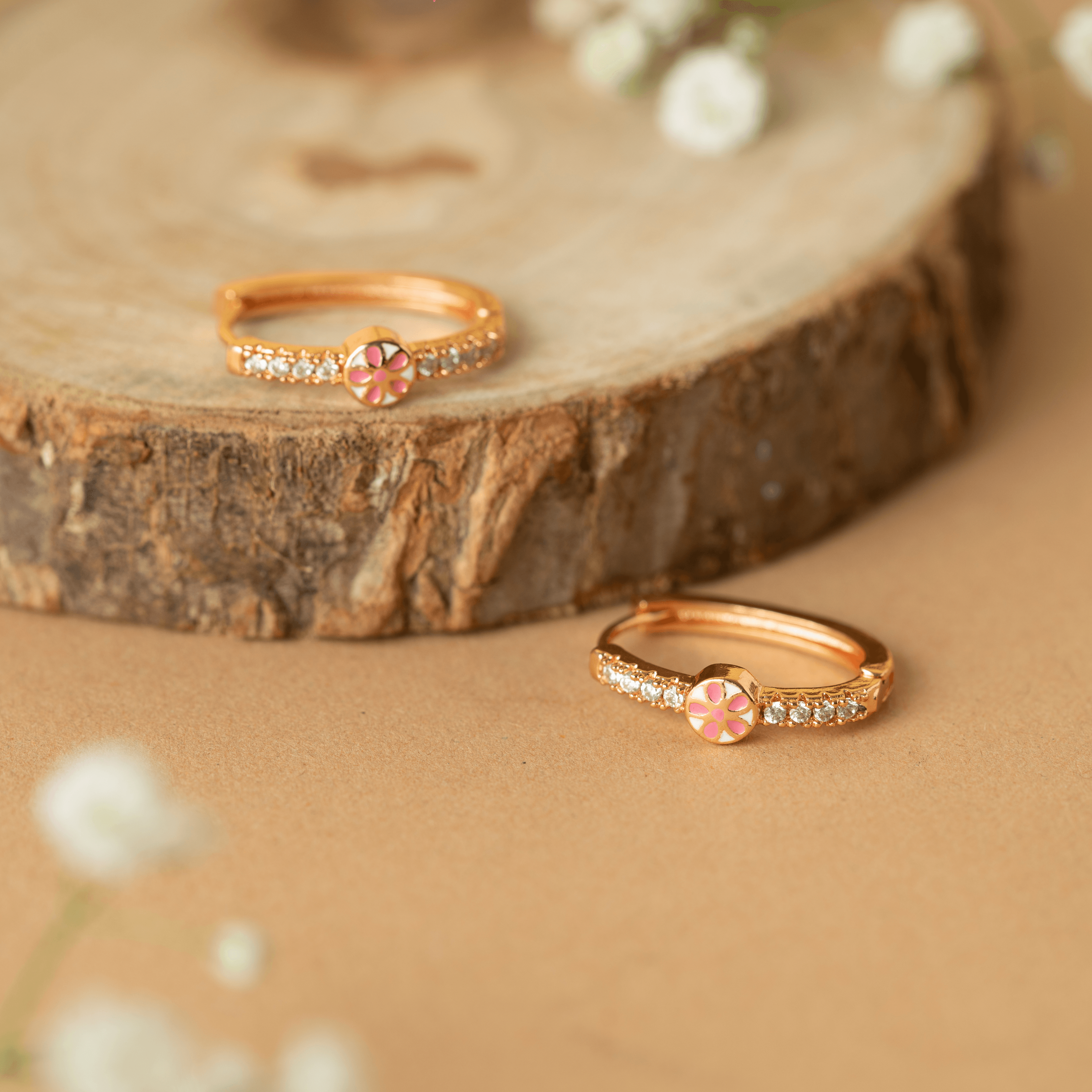 Rose Gold Diamond Earrings - Rukhmani