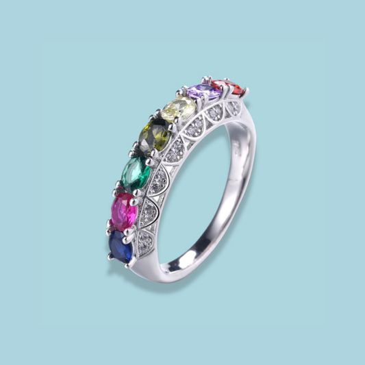 Aurora Petal Cut 925 Sterling Silver Ring