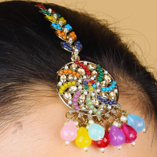 Rangamahal Mangtika With Multicolour Bids - Rukhmani