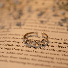 Fancy Hazel  Diamond Gold Plated Adjustable Rings