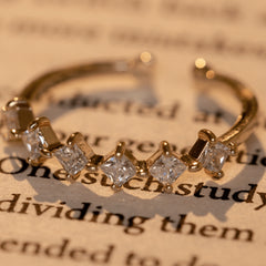 Fancy Hazel  Diamond Gold Plated Adjustable Rings