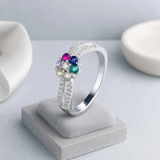 Celestial Bloom Multi-Gemstone Ring