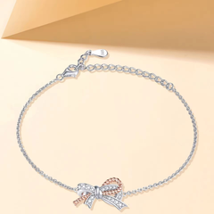 925 Sterling Silver Delicate Round Stone Bracelet