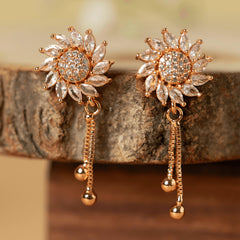 Fancy Unique Rose Gold Plated Latkan Beautiful Earrings - Rukhmani