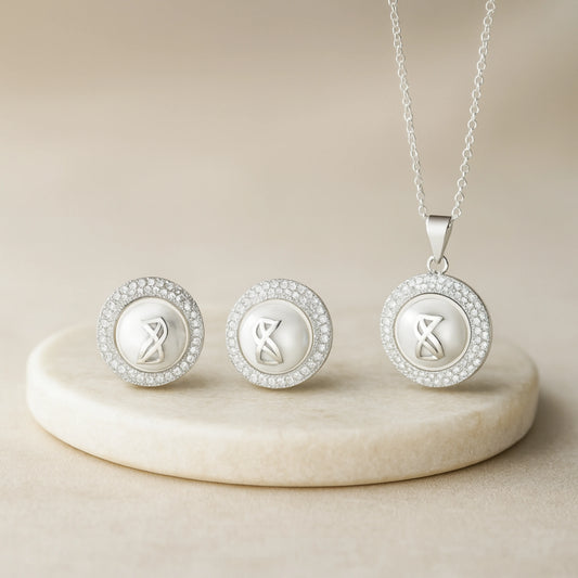 925 Sterling Silver Crystal Orbit Jewellery Set