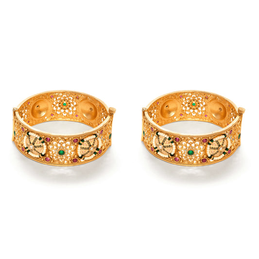 Antique gold plated rajwadi bangles